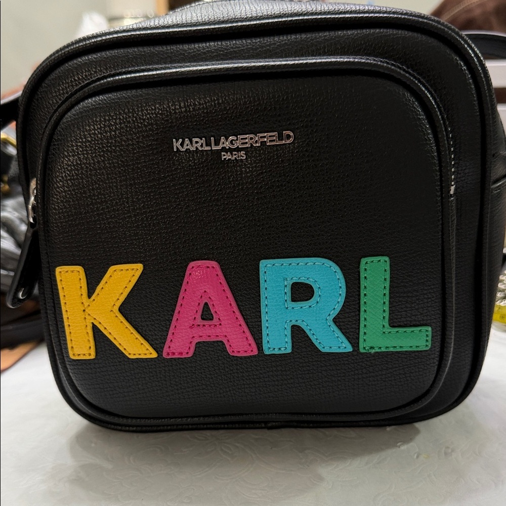 Karl Lagerfeld Black Bag with Multicolor Logo